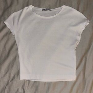 Zara White Short Sleeve Women's Tee